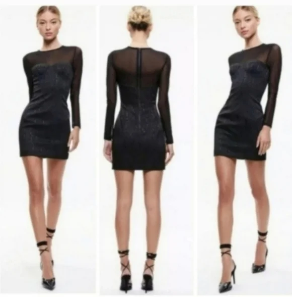 Alice + Olivia Women's Takako Crewneck Mini Dress Size 0 NWT - Picture 4 of 13